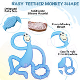 BPA Free Silicone Teething Toy for Baby (Blue)